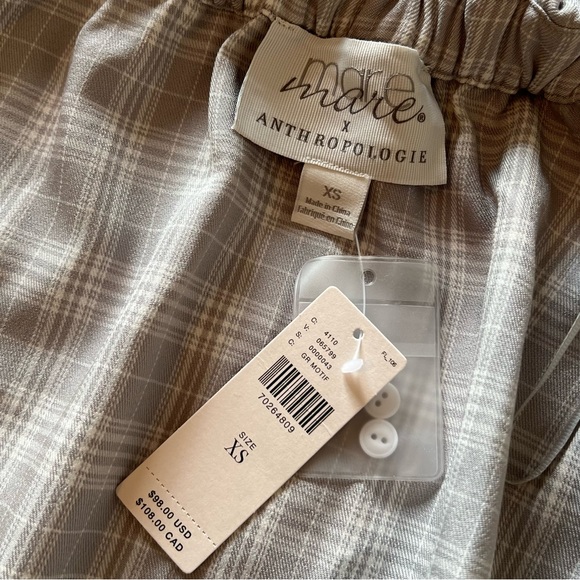 Anthropologie Strapless Front Tie Plaid Buttondown - Picture 8 of 13